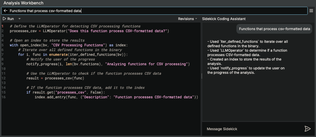 Run Analysis Workbench Script